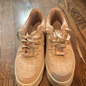 Nike Air Force One low platform blush color shoe size 9